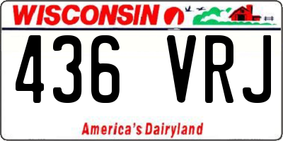 WI license plate 436VRJ