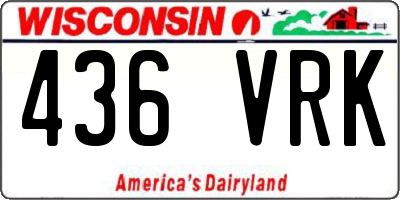 WI license plate 436VRK