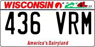 WI license plate 436VRM