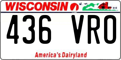 WI license plate 436VRO