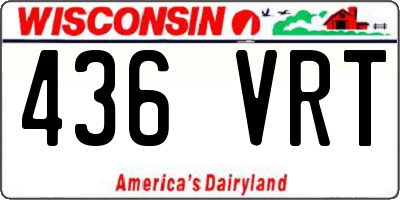 WI license plate 436VRT