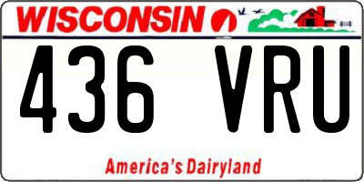 WI license plate 436VRU