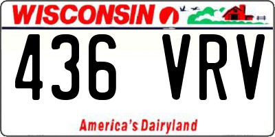 WI license plate 436VRV
