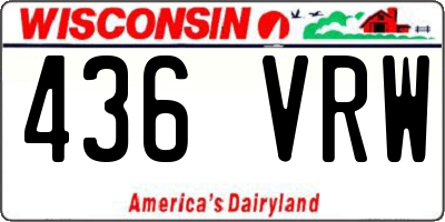 WI license plate 436VRW