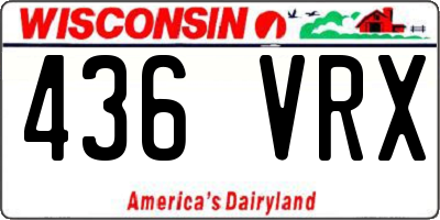 WI license plate 436VRX