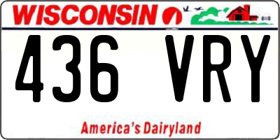 WI license plate 436VRY