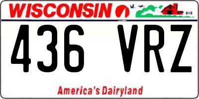 WI license plate 436VRZ