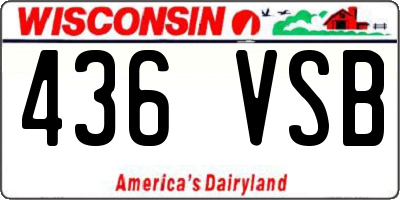 WI license plate 436VSB