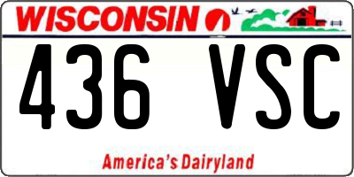 WI license plate 436VSC
