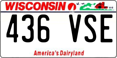 WI license plate 436VSE