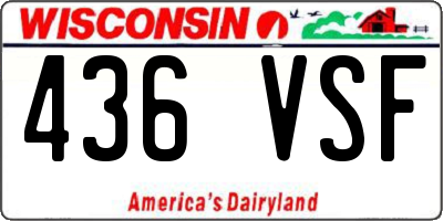 WI license plate 436VSF