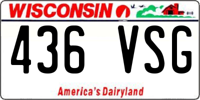 WI license plate 436VSG