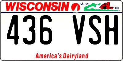 WI license plate 436VSH