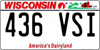 WI license plate 436VSI