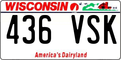 WI license plate 436VSK