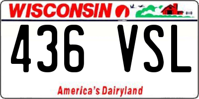 WI license plate 436VSL