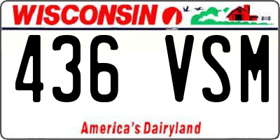 WI license plate 436VSM