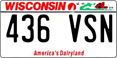 WI license plate 436VSN