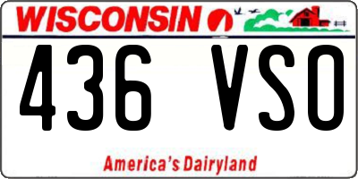 WI license plate 436VSO