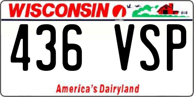 WI license plate 436VSP
