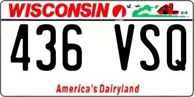 WI license plate 436VSQ