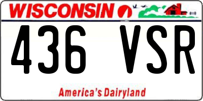WI license plate 436VSR