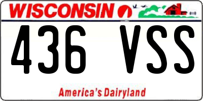 WI license plate 436VSS