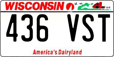 WI license plate 436VST