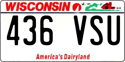 WI license plate 436VSU