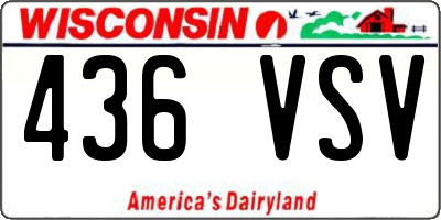 WI license plate 436VSV