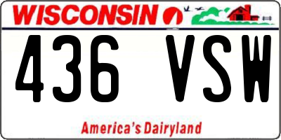 WI license plate 436VSW
