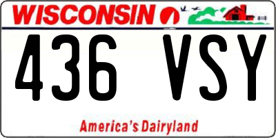 WI license plate 436VSY