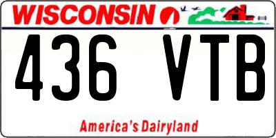 WI license plate 436VTB
