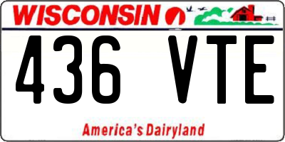 WI license plate 436VTE