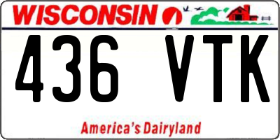 WI license plate 436VTK