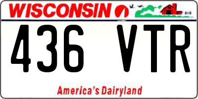 WI license plate 436VTR