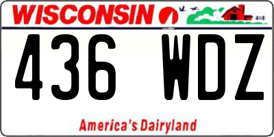WI license plate 436WDZ
