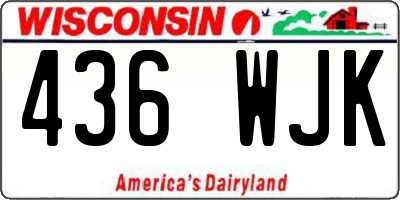 WI license plate 436WJK