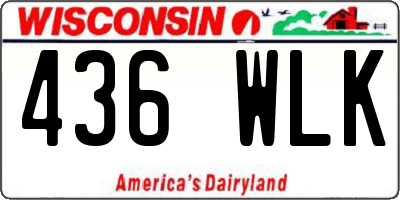 WI license plate 436WLK