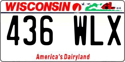 WI license plate 436WLX