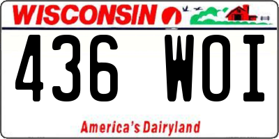 WI license plate 436WOI