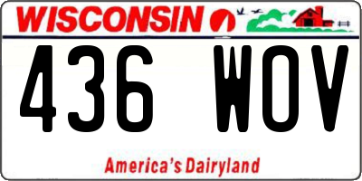 WI license plate 436WOV