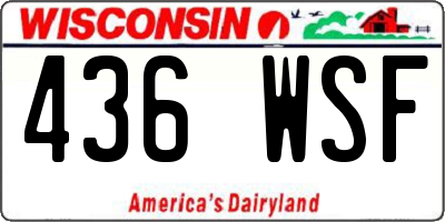 WI license plate 436WSF