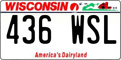 WI license plate 436WSL