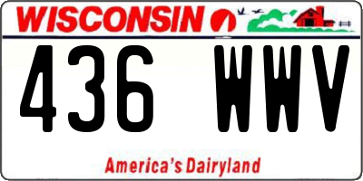 WI license plate 436WWV