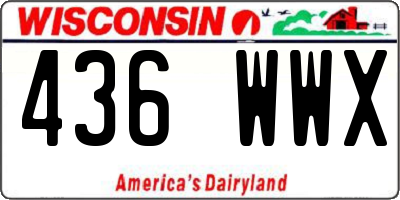 WI license plate 436WWX