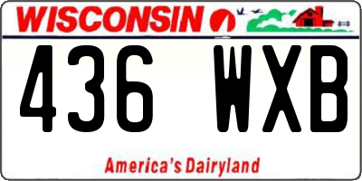 WI license plate 436WXB