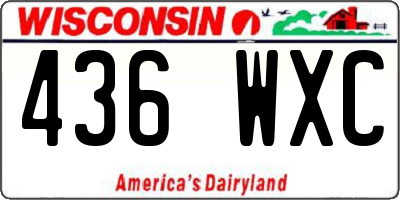 WI license plate 436WXC