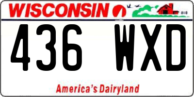 WI license plate 436WXD