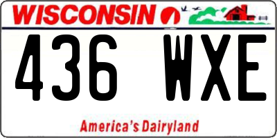 WI license plate 436WXE
